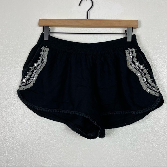 EARTHBOUND Pants - Earthbound Trading Black Viscose boho chic shorts